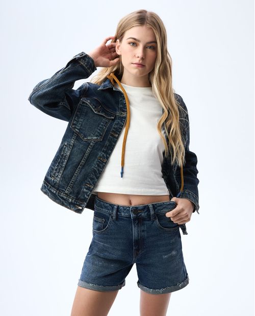 Chaqueta Trucker con capucha removible para mujer