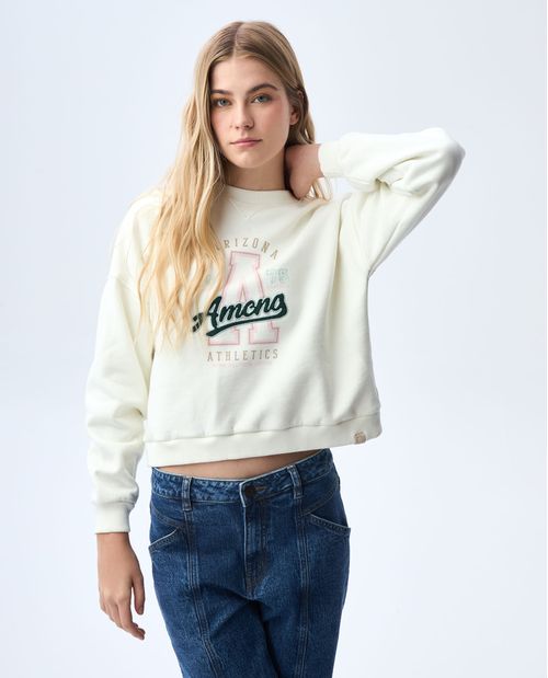 Buzo con estampado en frente para mujer
