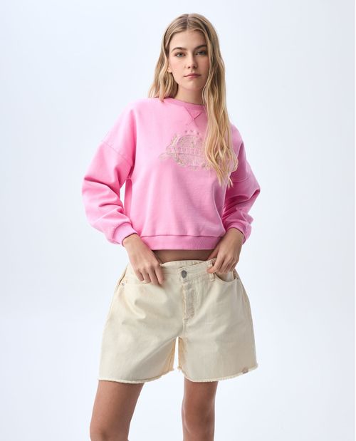 Buzo con estampado en frente para mujer