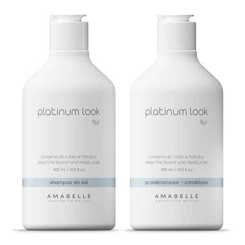 Shampoo y Acondicionador Platinum Look - REPARA Y MATIZA EL PELO RUBIO/ 300 ML