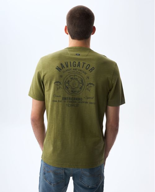 Camiseta en tela flamé para hombre