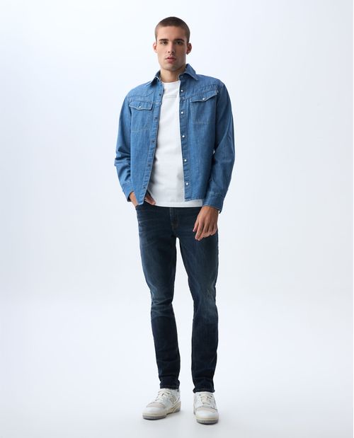 Camisa en denim liviano para hombre