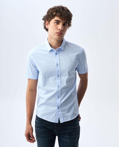 Camisa slim manga corta para hombre