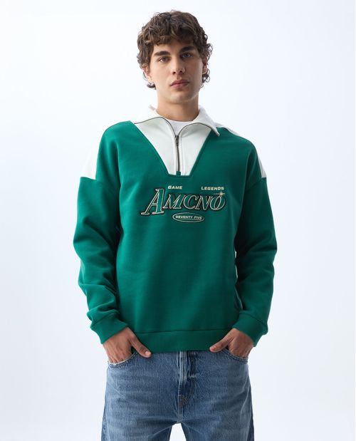 Buzo cuello alto estampado para hombre