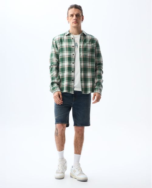 Camisa manga larga tipo leñadora para hombre