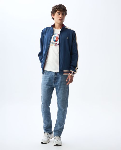 Chaqueta doble faz de cuello alto para hombre