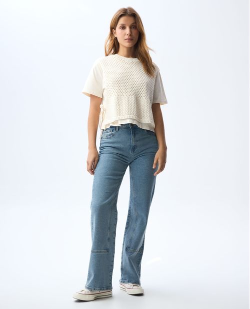 Jean Straight tono medio claro para mujer