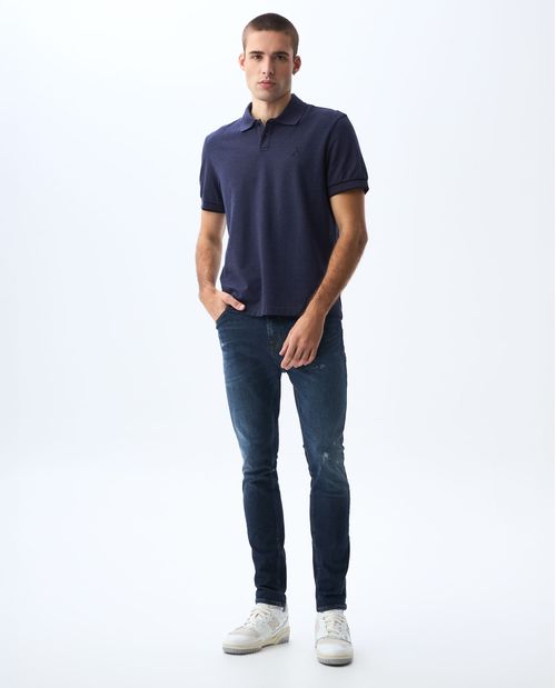 Polo de tela con efecto para hombre