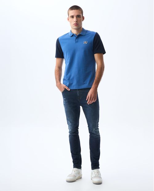 Polo con mangas al contraste para hombre