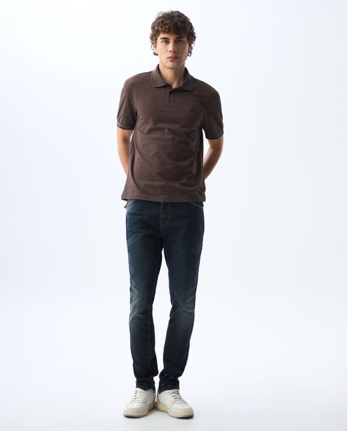 Polo de tela con efecto para hombre