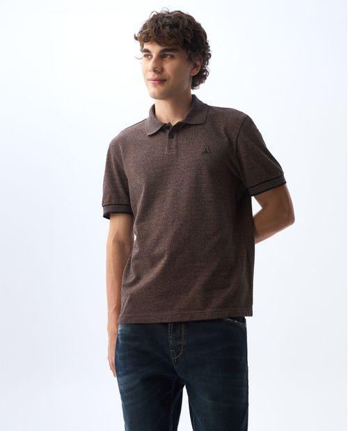 Polo de tela con efecto para hombre