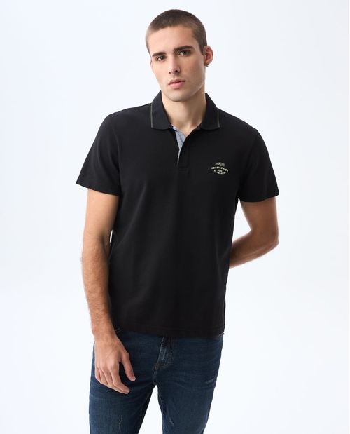Polo con bordado en punto corazón para hombre