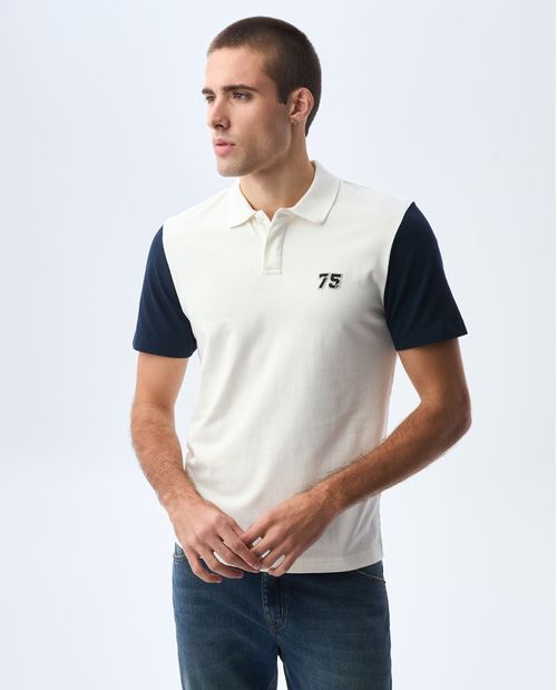 Polo con mangas al contraste para hombre