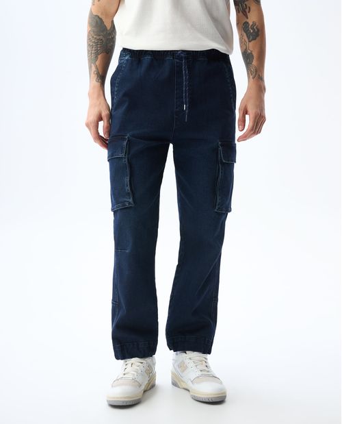 Jean Cargo tono oscuro para hombre