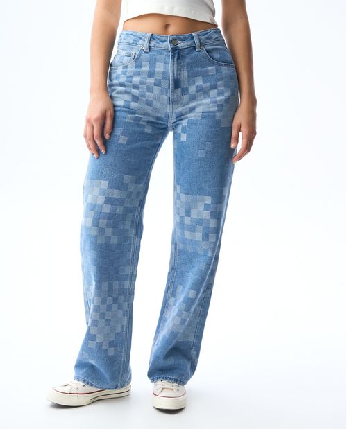 Jean Straight efecto pixelado para mujer