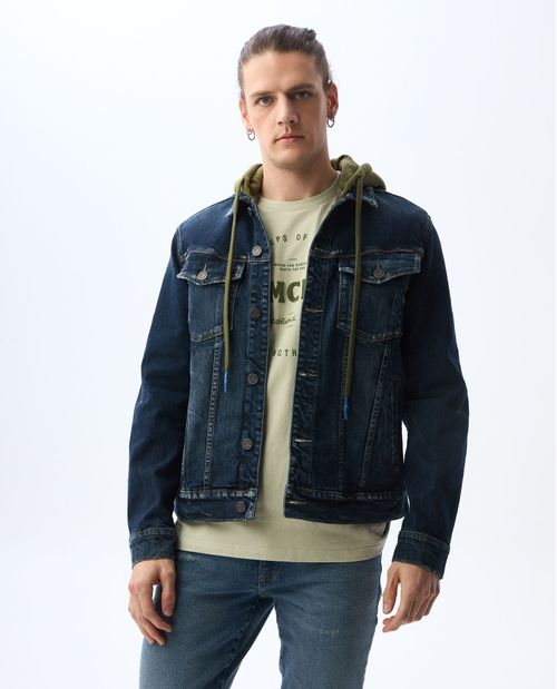 Chaqueta Trucker con capucha removible para hombre