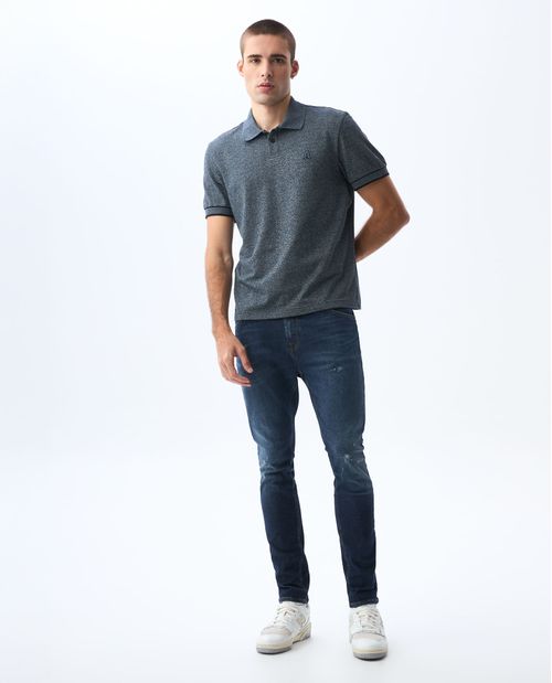 Polo de tela con efecto para hombre