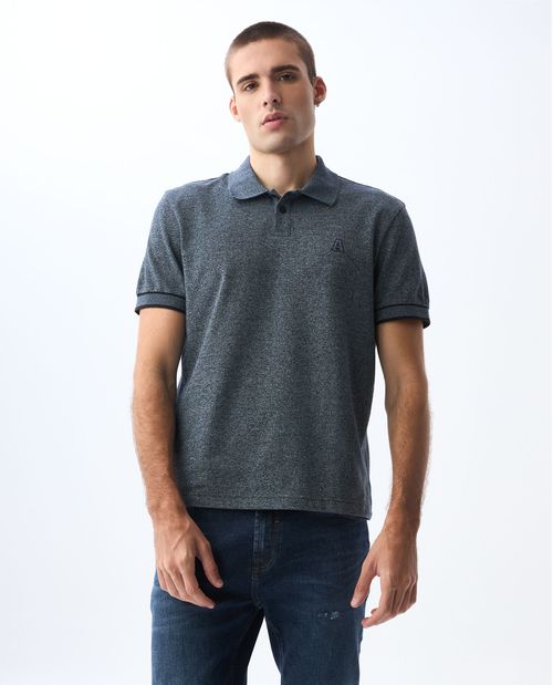 Polo de tela con efecto para hombre