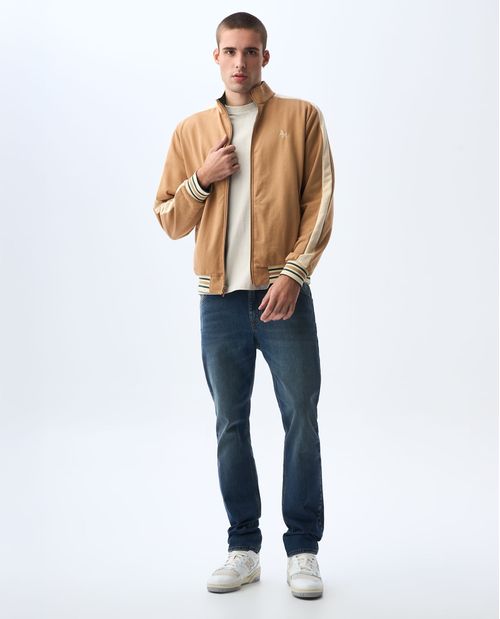Chaqueta doble faz de cuello alto para hombre
