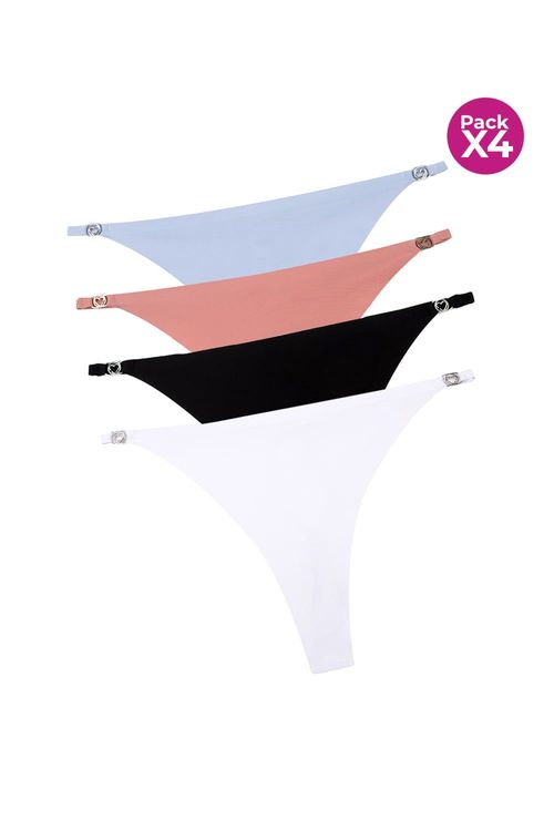 Panty tipo brasilera en microfibra paquete x4