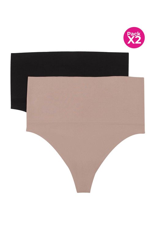 Panty control de abdomen paq x2 en microfibra
