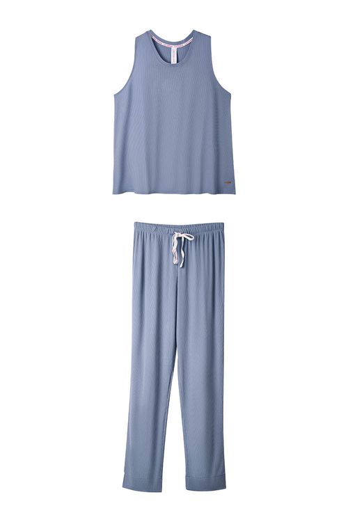Conjunto pijama cuello redondo de 2 piezas