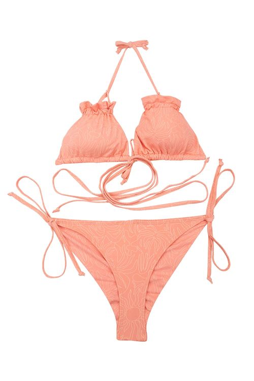 Vestido de baño tipo bikini copa triangular en microfibra