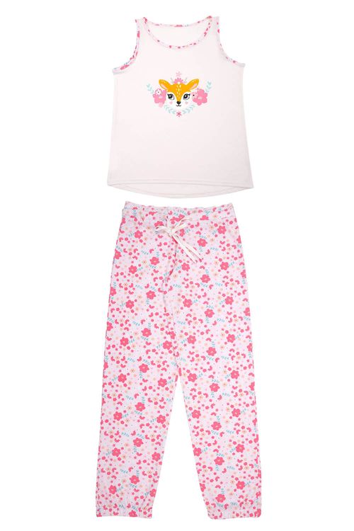 Conjunto pijama de 2 piezas en algodón juvenil