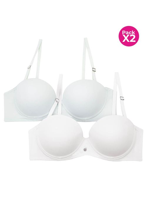 Paquete x2 brasier tipo strapless