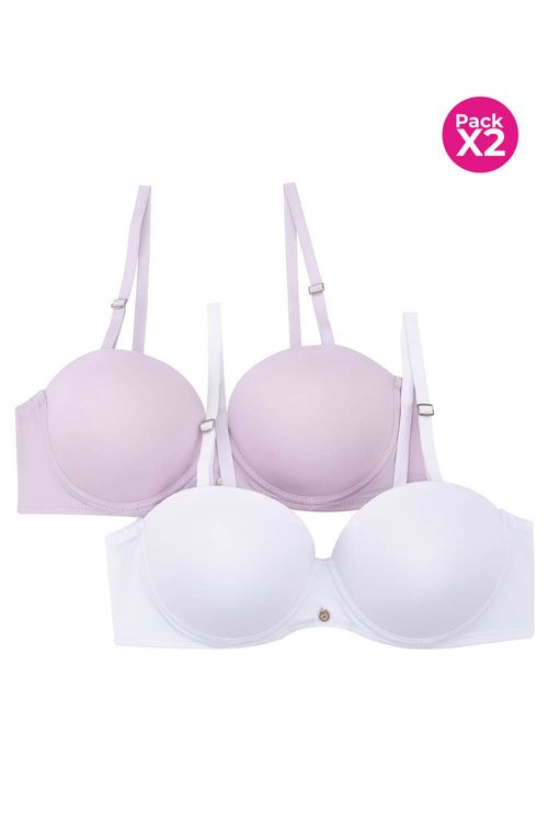 Paquete x2 brasier tipo strapless