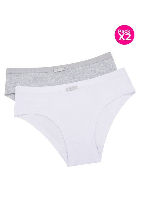 Panty tipo hipster paquete x2 en algodón