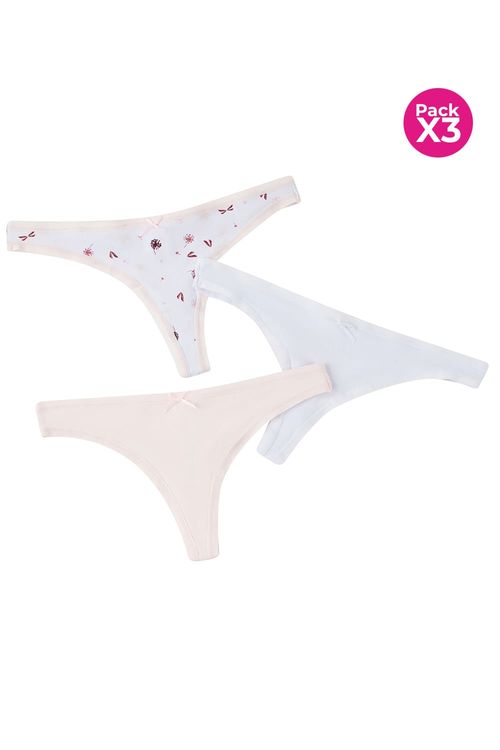 Panty en algodón paquete x3 para adolecentes