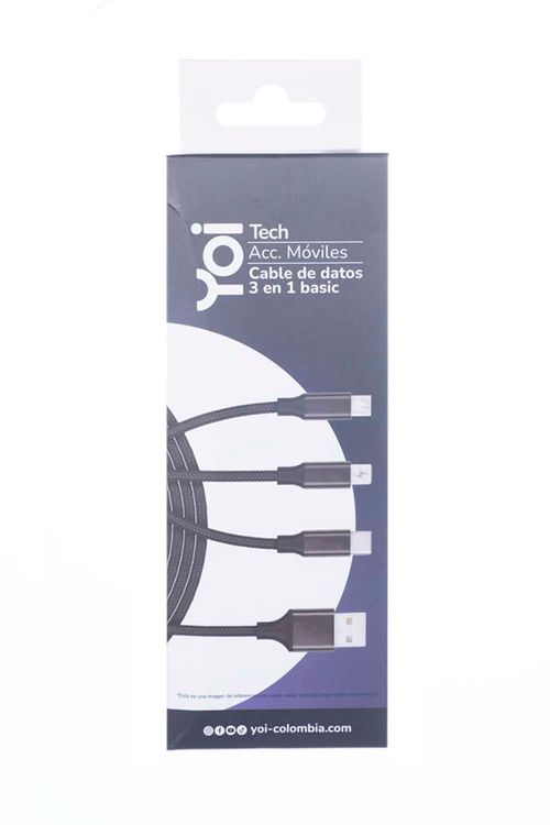 Cable de datos flexible 3 en 1
