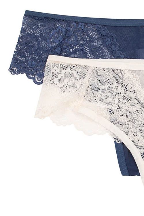 Panty tipo brasilera en encaje paquete x2