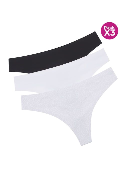 Panty tipo brasilera en microfibra paquete x3