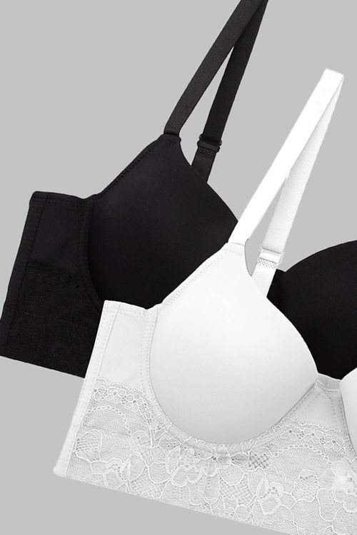 Brasier tipo bustier con encaje paquete x2