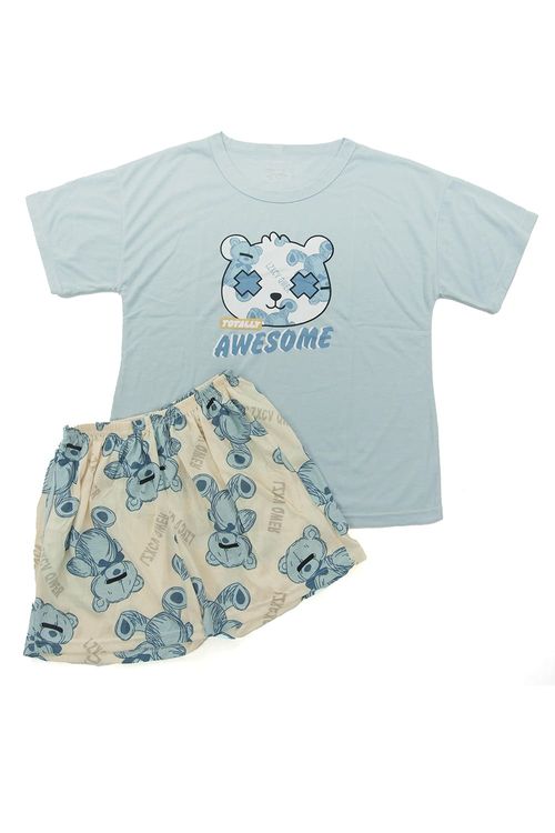 Conjunto pijama en algodón pantalon corto