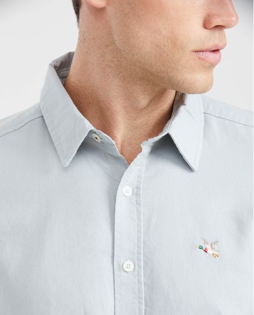 Camisa Slim Fit Manga Corta en Algodón para Hombre