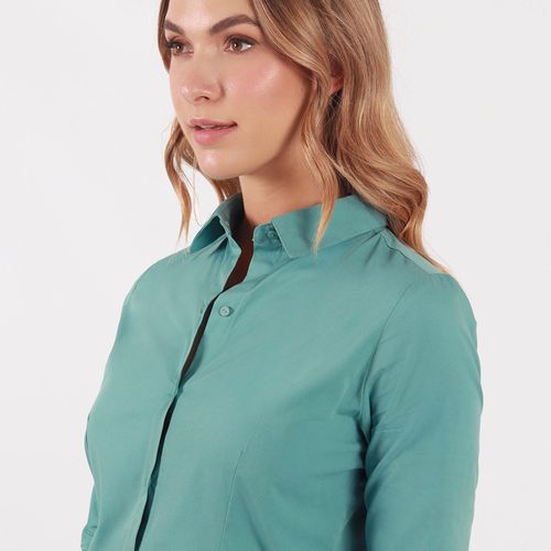 Blusa cuello camisero manga larga