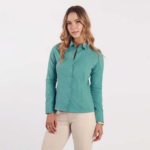 Blusa cuello camisero manga larga