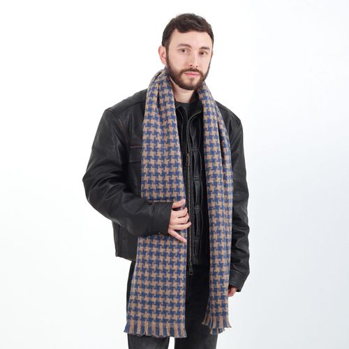 Bufanda Unisex Graficos Azul-Cafe