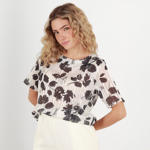 Blusa Cuello Redondo Manga Corta