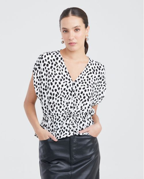 Camisa Estampada Silueta Amplia para Mujer