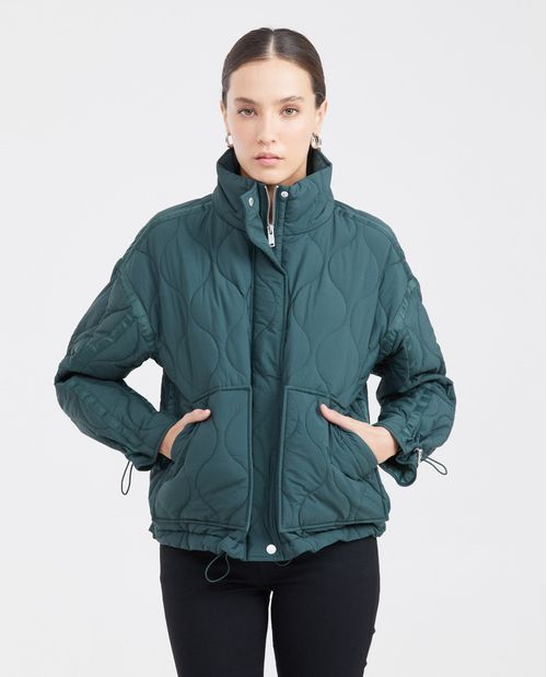 Chaqueta Acolchada con Cuello Alto para Mujer