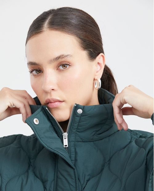 Chaqueta Acolchada con Cuello Alto para Mujer