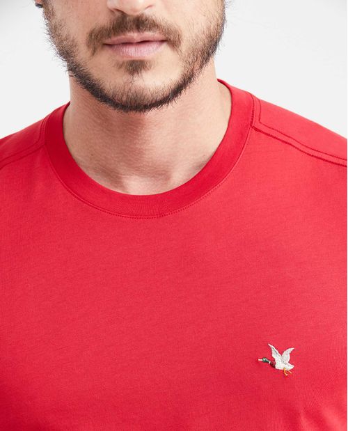 Camiseta Básica Straight Fit Cuello Redondo en Algodón Pima para Hombre