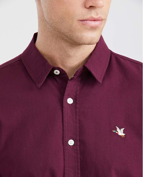 Camisa Slim Fit Manga Larga en Algodón para Hombre