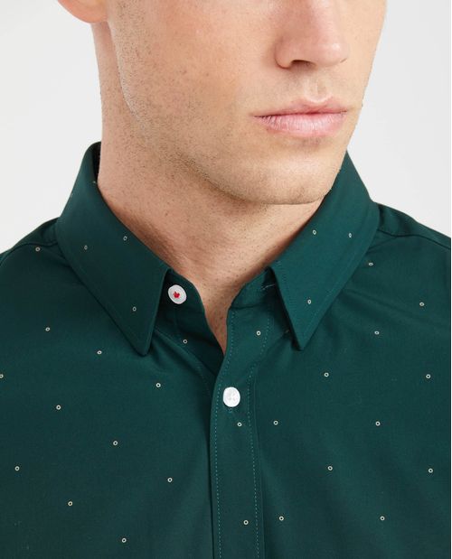 Camisa Premium Slim Fit Manga Larga con Estampado Mini Print para Hombre