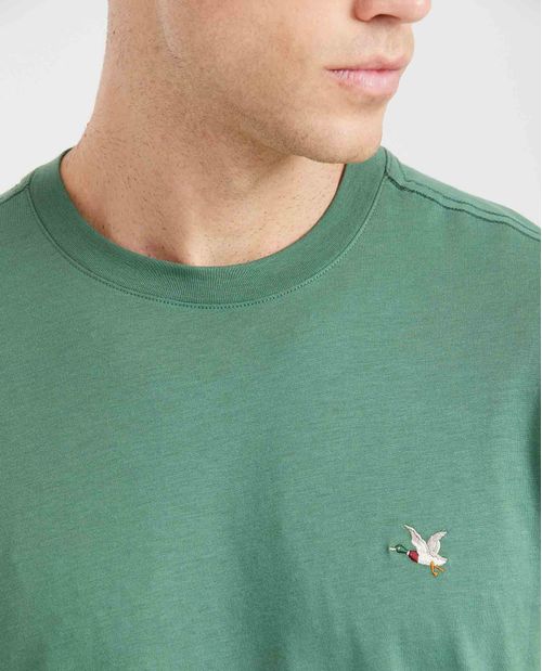 Camiseta Básica Straight Fit Cuello Redondo en Algodón Pima para Hombre