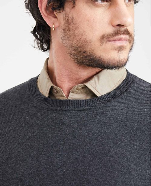 Suéter Tejido con Cuello Redondo para Hombre